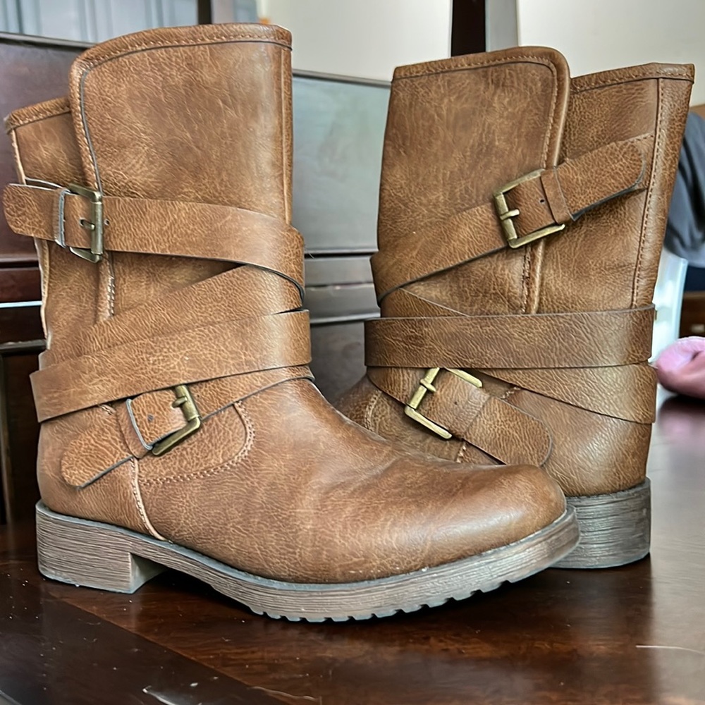 Brown Moto boots